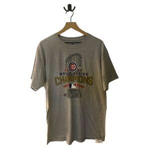Majestic Chicago Cubs 2016 World Series Champions T-Shirt Gray XL‎